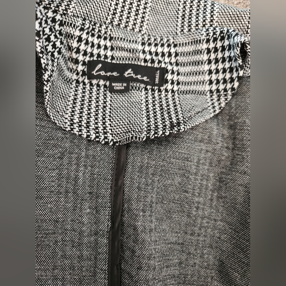 Gray plaid longline blazer size S - Picture 3 of 4